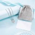 POWWA Sister Necklace for 2 Big Sis Little Sis Heart Pendant Necklace Set for Girls Women Matching Jewellery for BFF Friends-P-Sister N